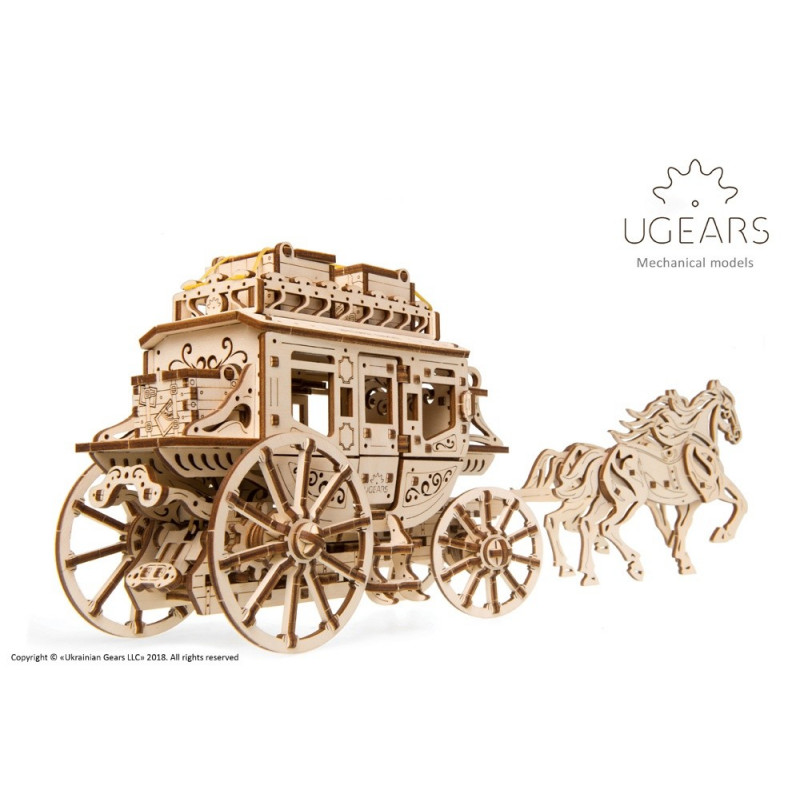 Ugears Конструктор 3D пазл Почтовый дилижанс  70045